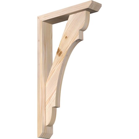 Ekena Millwork Olympic Slat Smooth Bracket w/ Offset Brace, Douglas Fir, 3 1/2"W x 16"D x 28"H BKT0402X16X28OLY06SDF